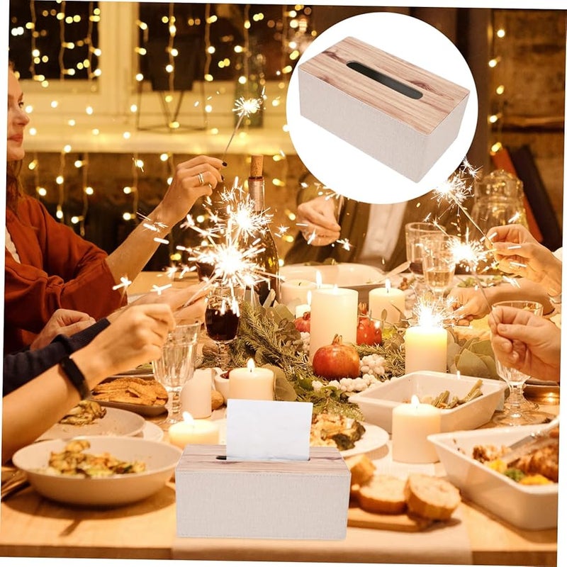 غطاء صندوق المناديل البيج حامل مستطيل أنيق للحمام وخزانة الملابس وغرفة المعيشة - Image 4